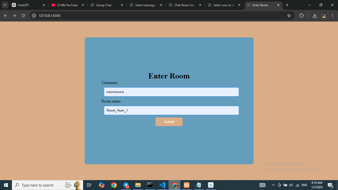 Django Chat App Screenshot 1